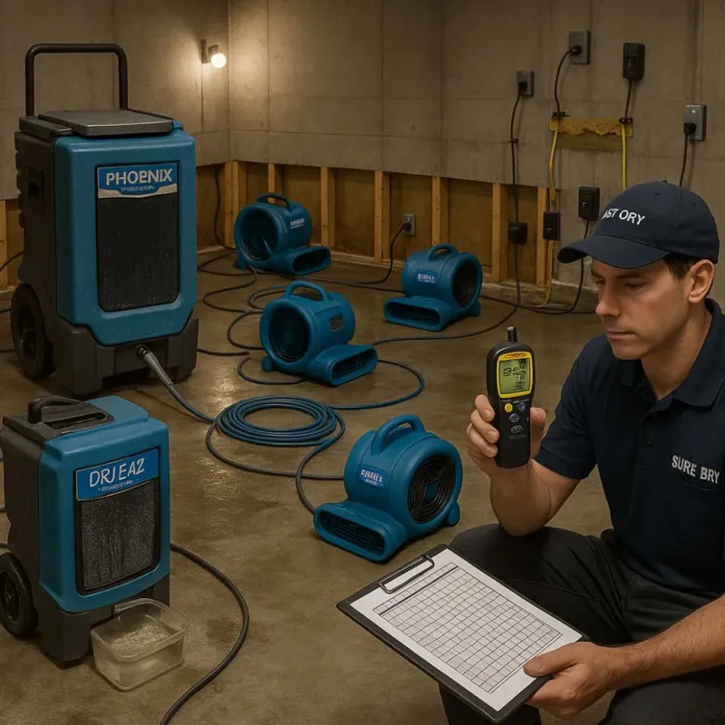 Structural Drying and Dehumidification process in Blissfield, MI